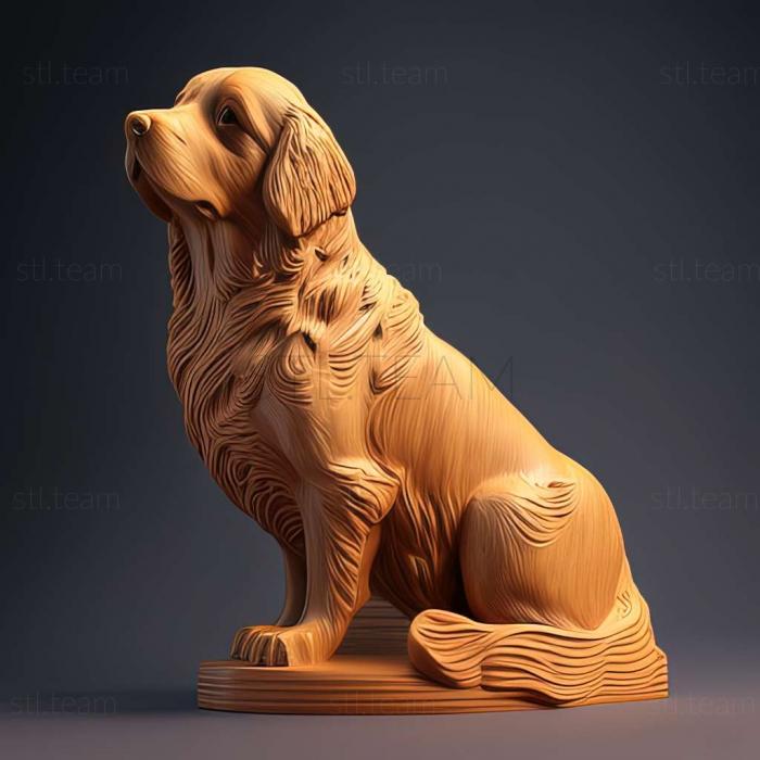 3D модель Прямошерстий собака ретривер (STL)